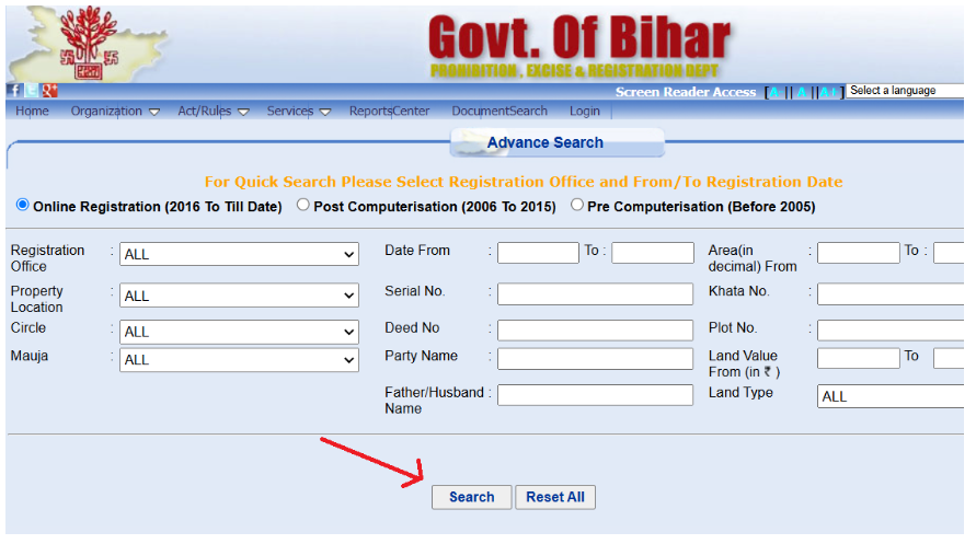 Bhumi Jankari Bihar – Advance Search