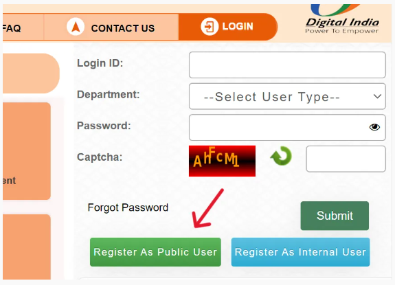 रजिस्ट्रेशन ऑप्शन ढूंढें: